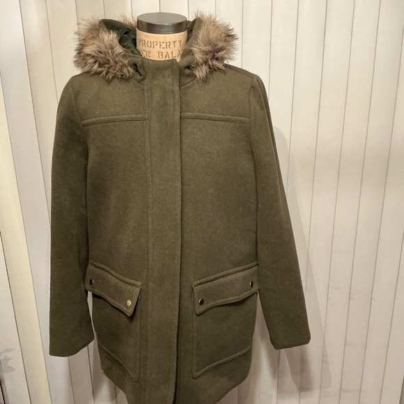 J. Crew Chateau Parka in Italian Stadium Cloth Wool size 14 - Picture 1 of 10
